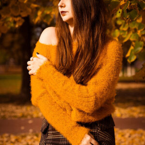 Oversize pulovrík - horčicová